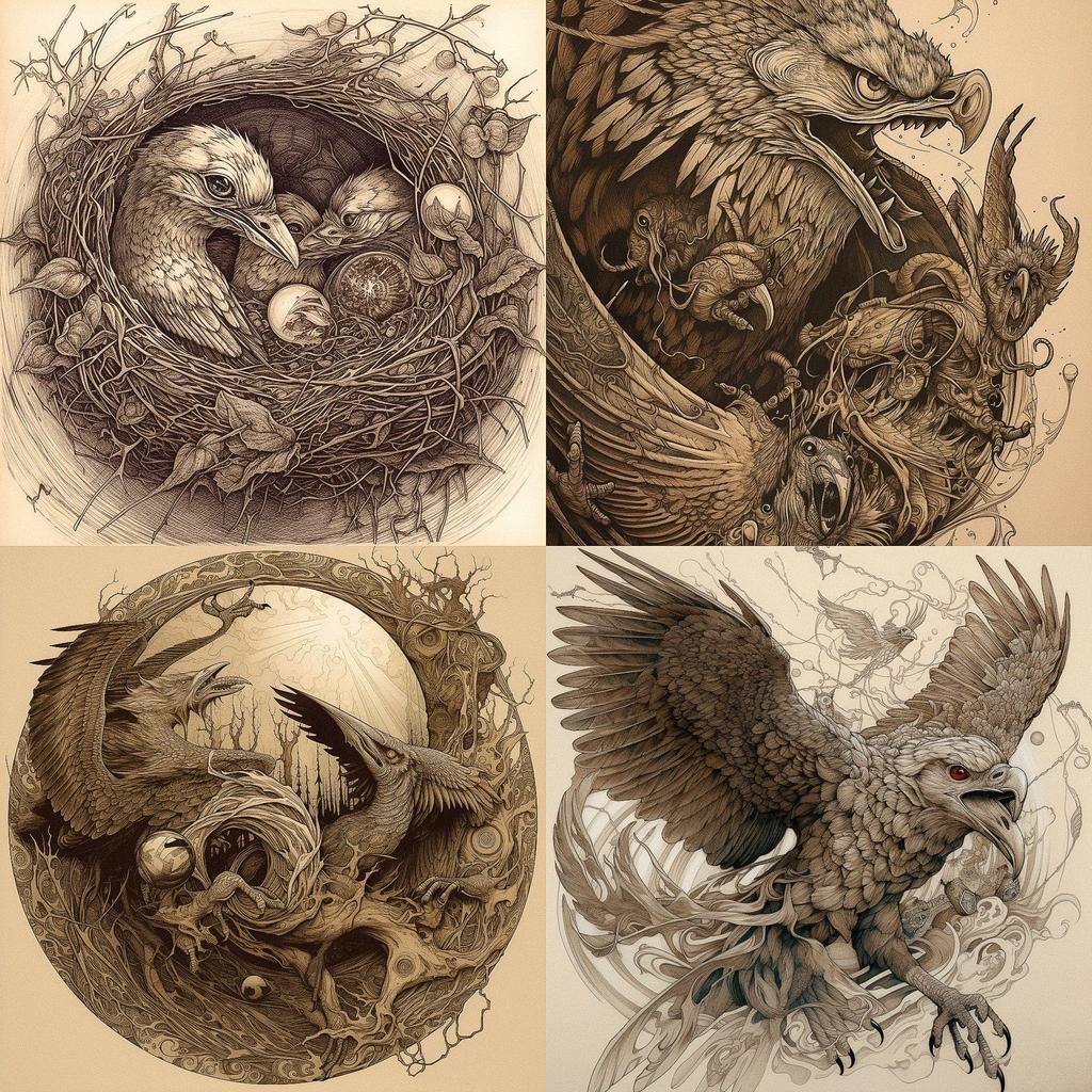 Aaron Horkey style, Midjourney V5, render 1 of 4