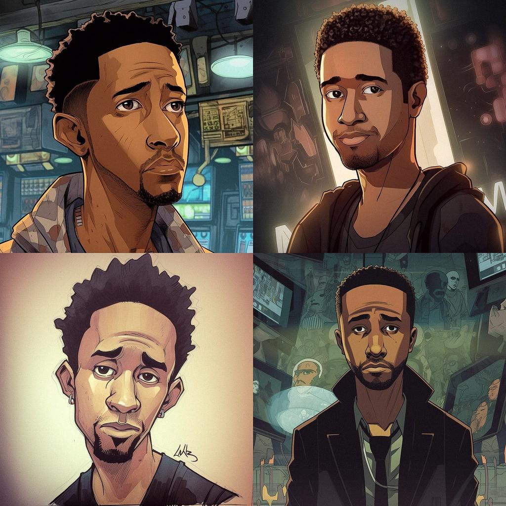 Aaron McGruder style, Midjourney V5, render 1 of 4