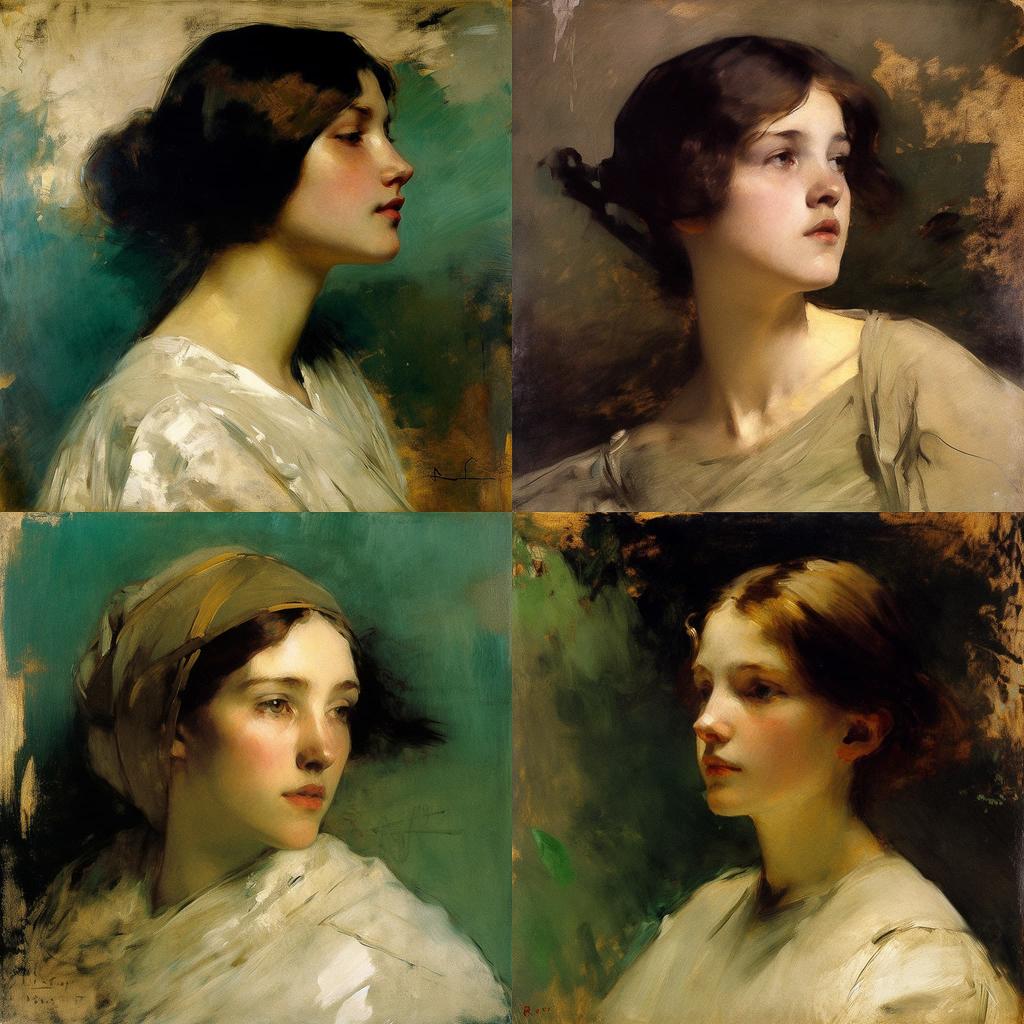 Abbott Handerson Thayer style, Midjourney V5, render 1 of 4
