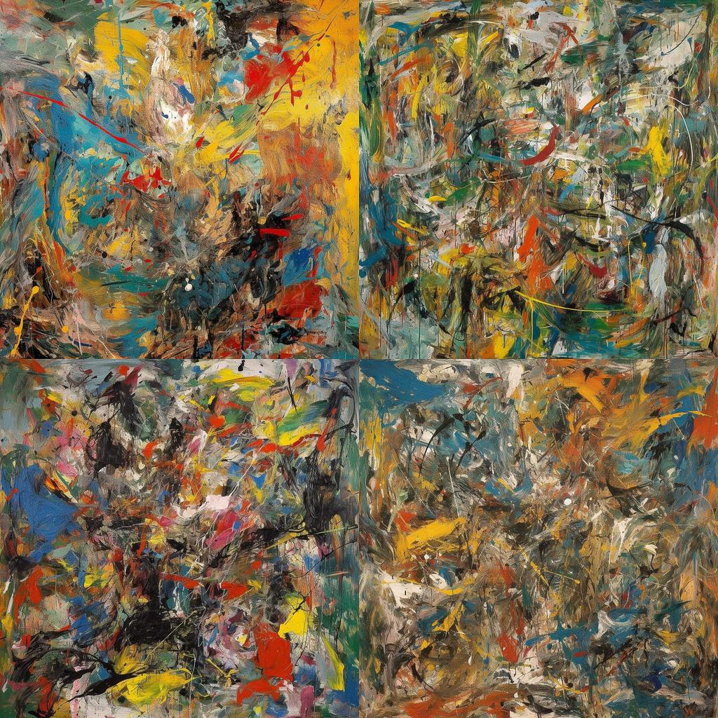 Abstract expressionism style, Midjourney V5, render 1 of 4