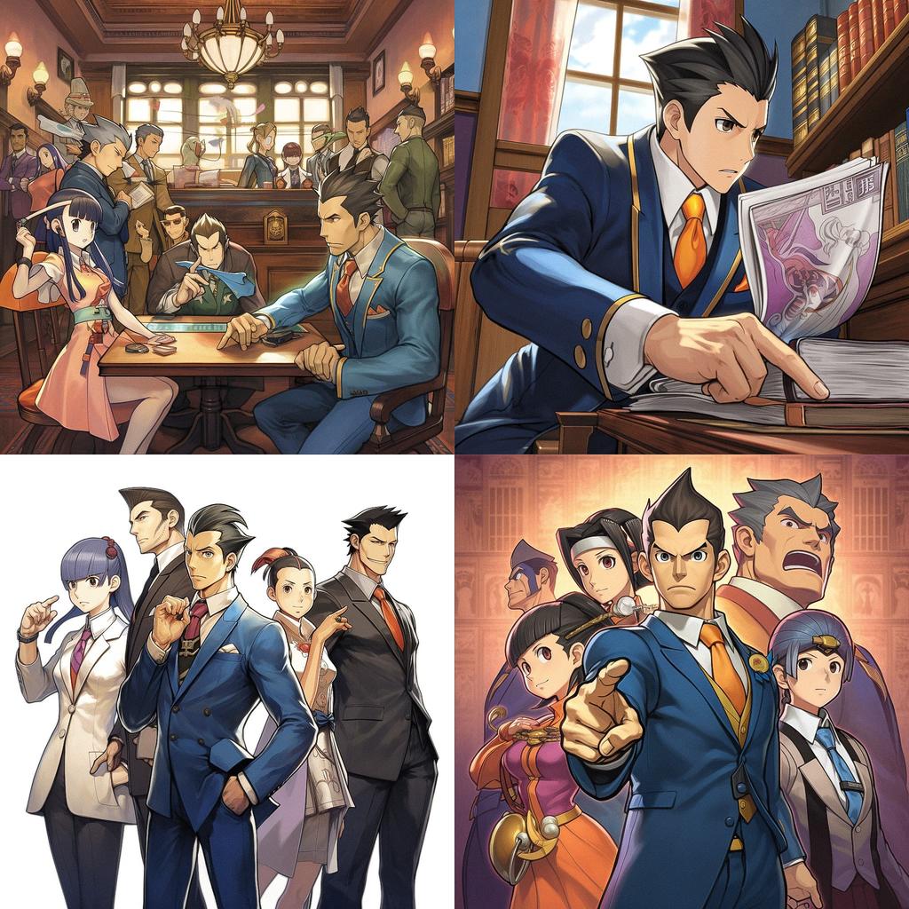 Ace Attorney style, Midjourney V5, render 1 of 4