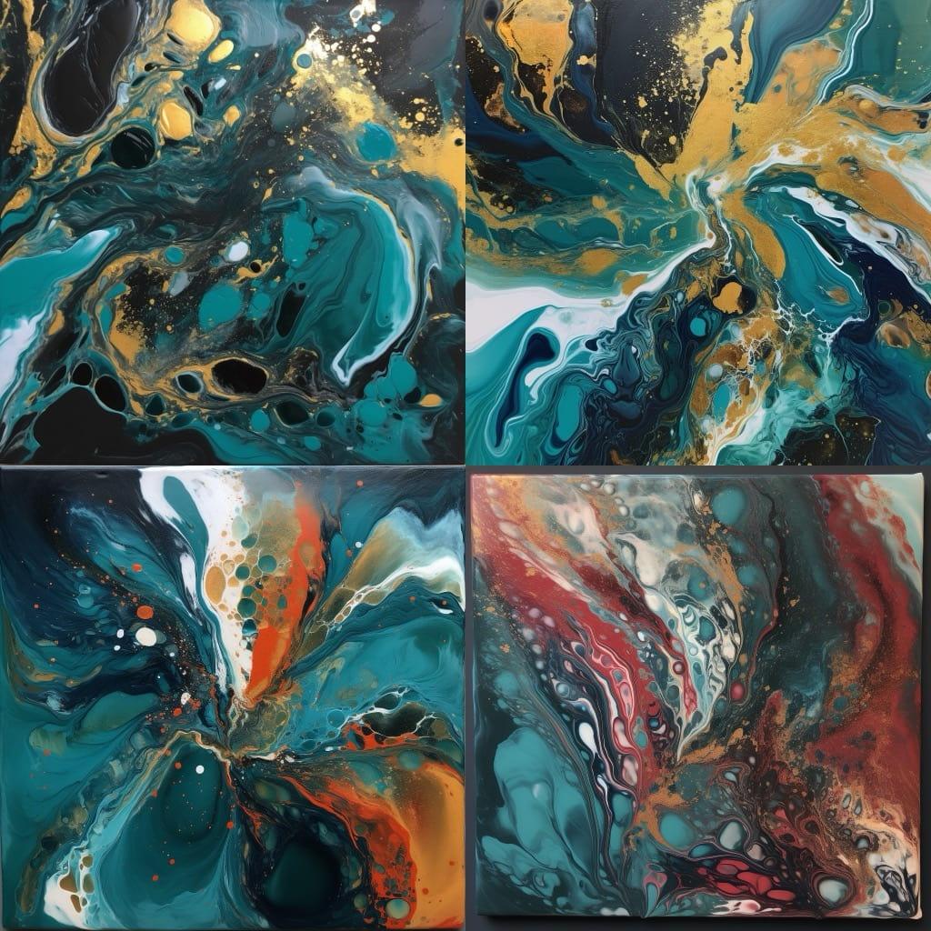 Acrylic pour style, Midjourney V5, render 1 of 4
