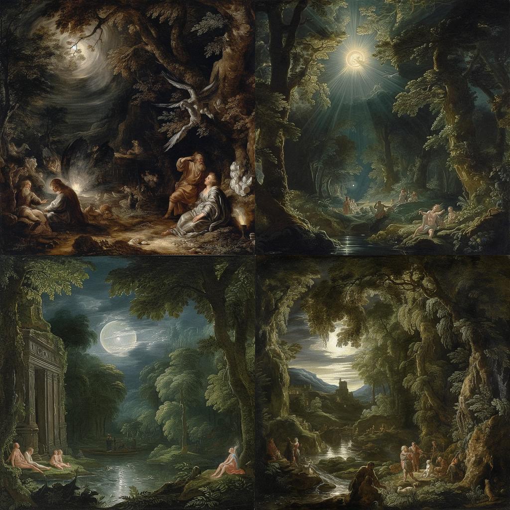 Adam Elsheimer style, Midjourney V5, render 1 of 4