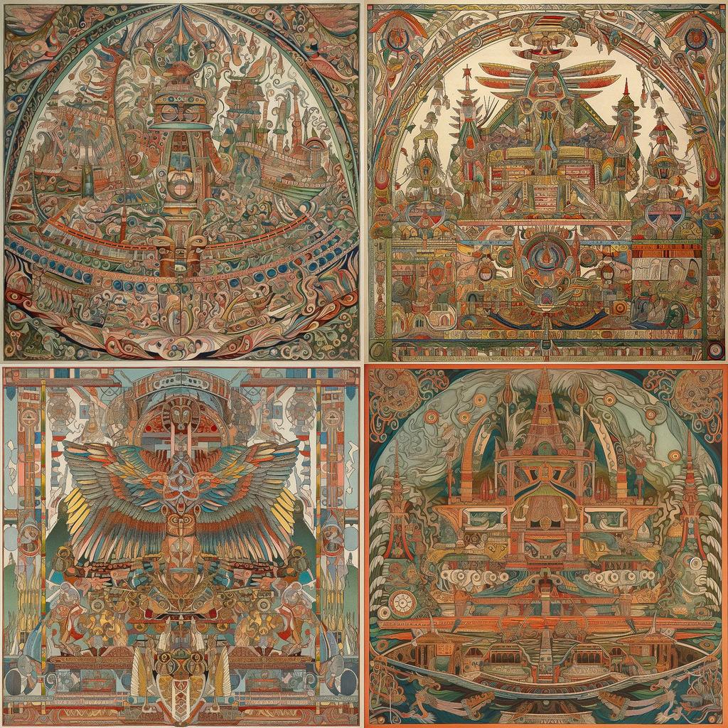 Adolf Wolfli style, Midjourney V5, render 1 of 4