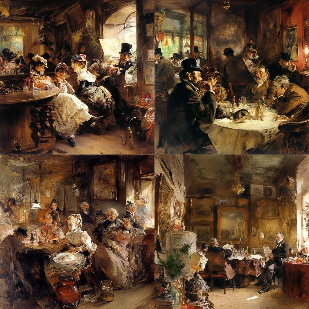 Adolph Menzel style, Midjourney V5, render 1 of 4