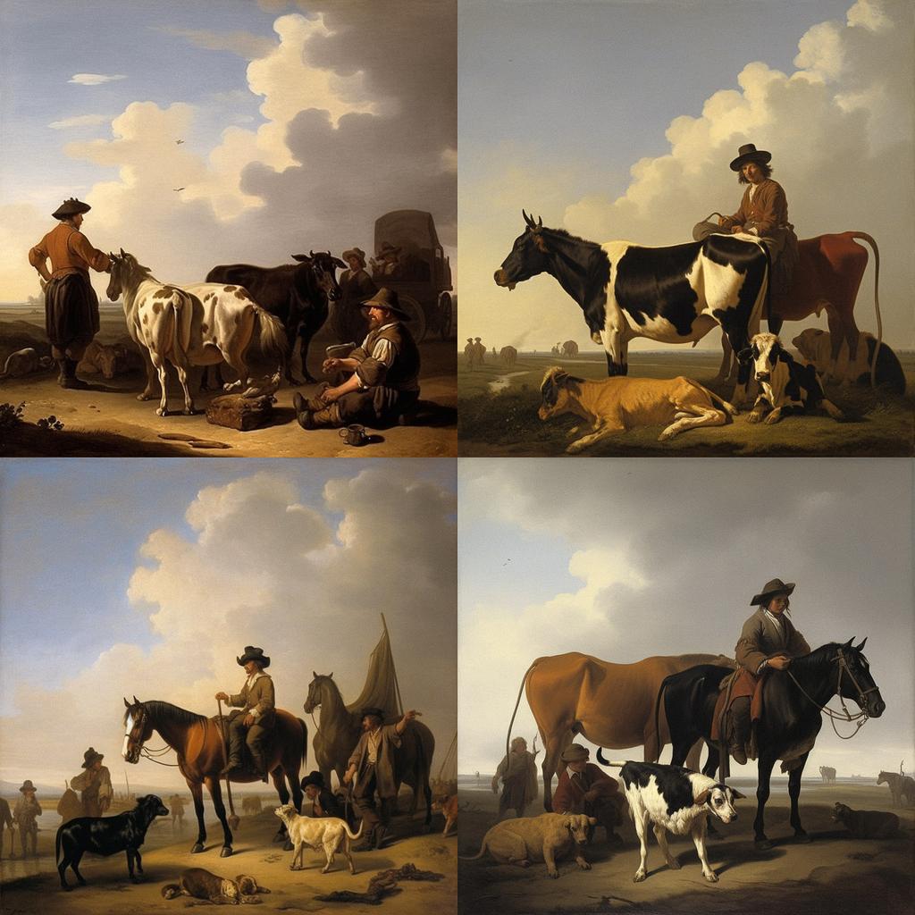 Aelbert Cuyp style, Midjourney V5, render 1 of 4