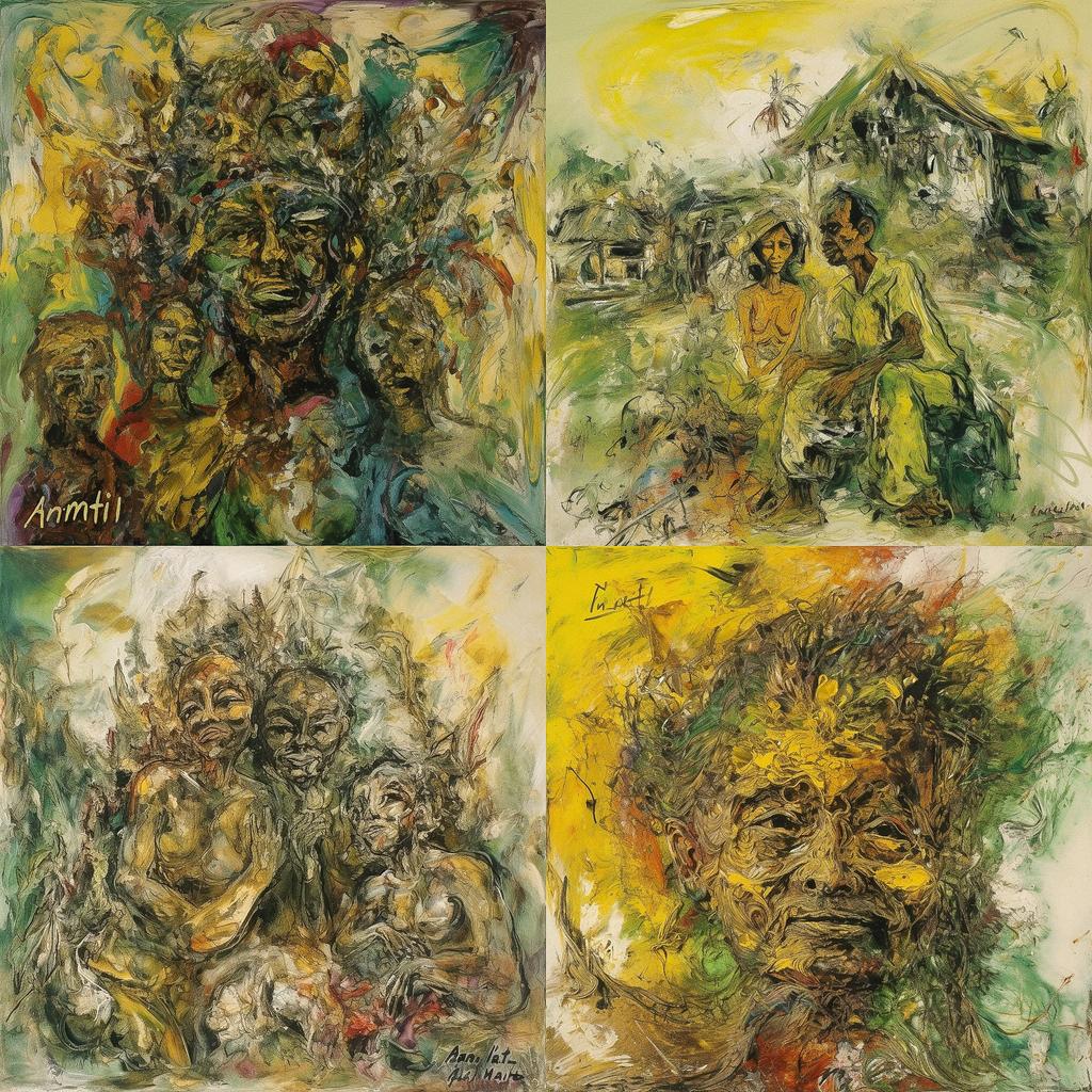 Affandi style, Midjourney V5, render 1 of 4