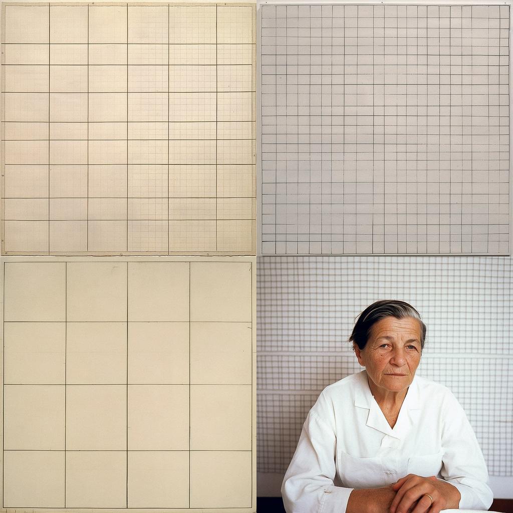 Agnes Martin style, Midjourney V5, render 1 of 4