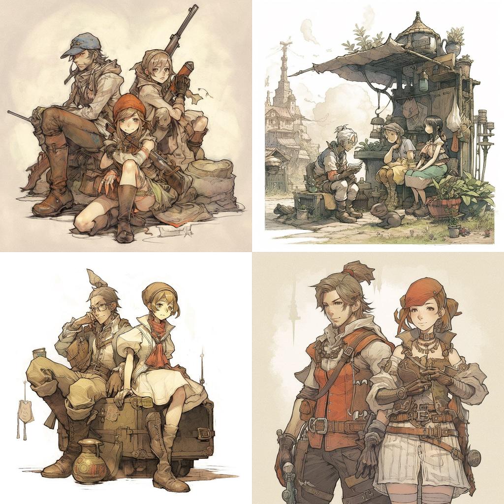 Akihiko Yoshida style, Midjourney V5, render 1 of 4