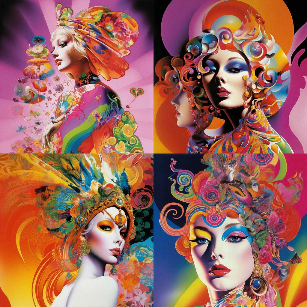 Alan Aldridge style, Midjourney V5, render 1 of 4