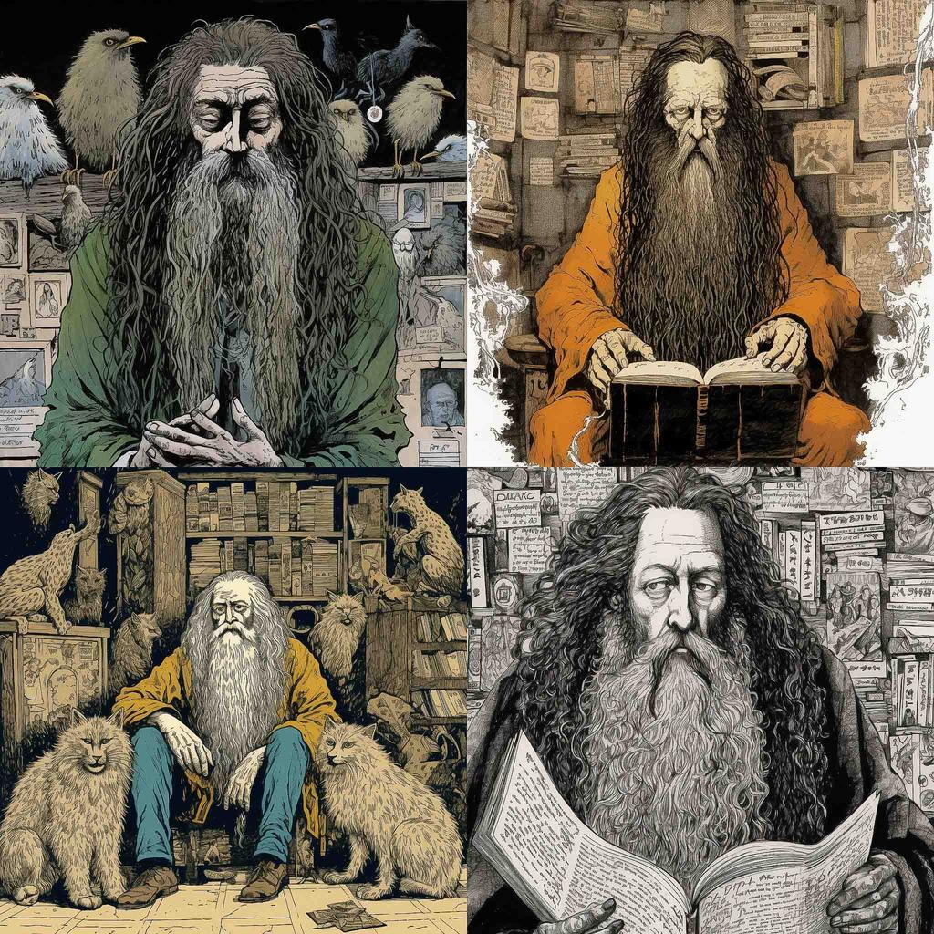 Alan Moore style, Midjourney V5, render 1 of 4