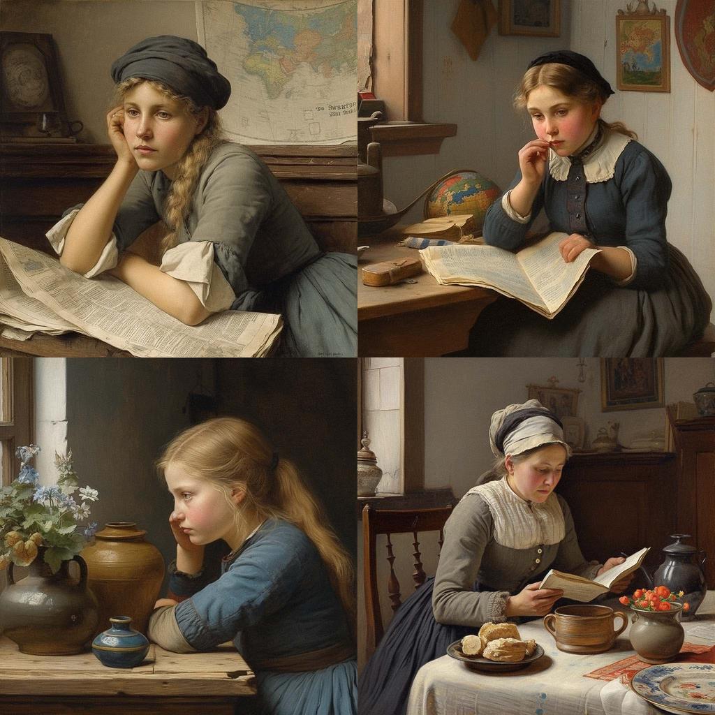 Albert Anker style, Midjourney V5, render 1 of 4