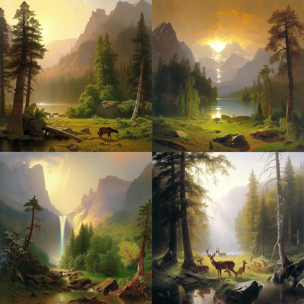 Albert Bierstadt style, Midjourney V5, render 1 of 4