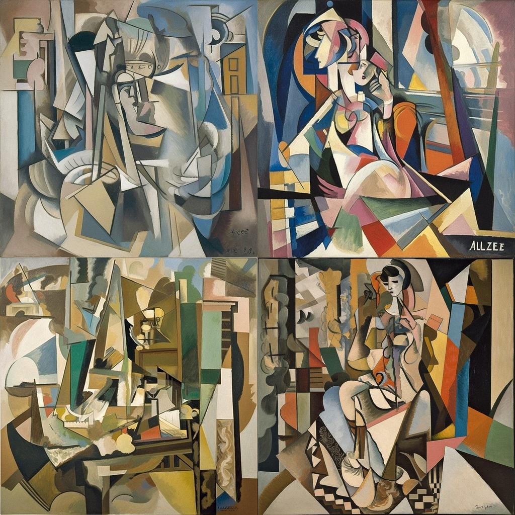 Albert Gleizes style, Midjourney V5, render 1 of 4