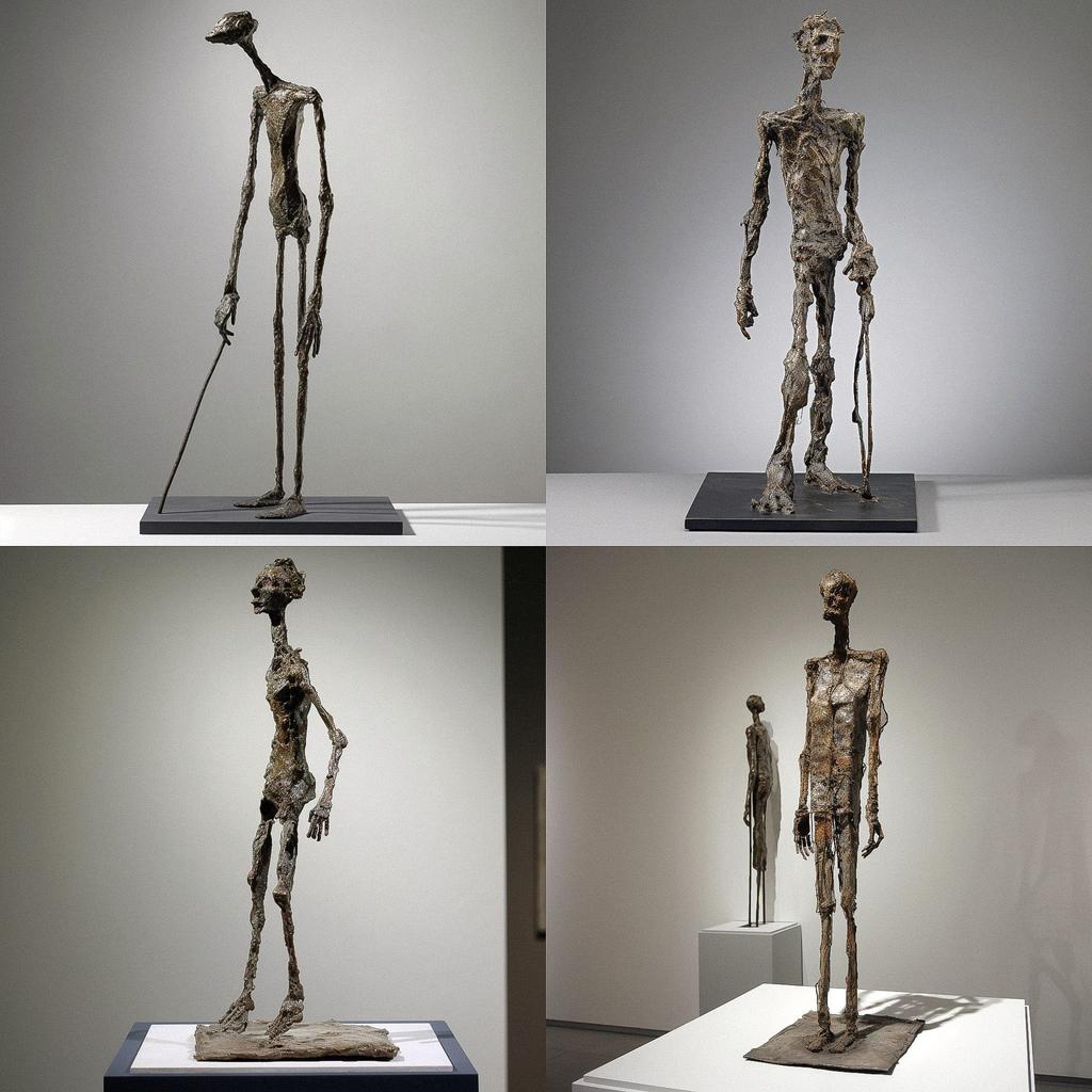 Alberto Giacometti style, Midjourney V5, render 1 of 4