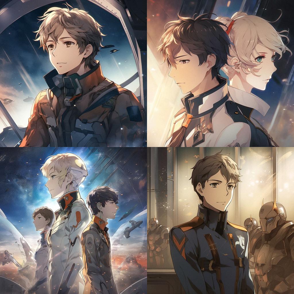 Aldnoah.Zero style, Midjourney V5, render 1 of 4
