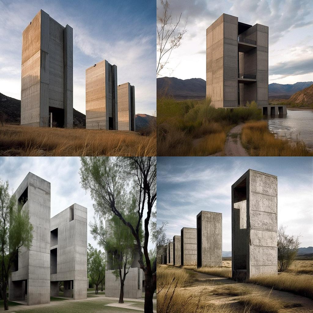 Alejandro Aravena style, Midjourney V5, render 1 of 4
