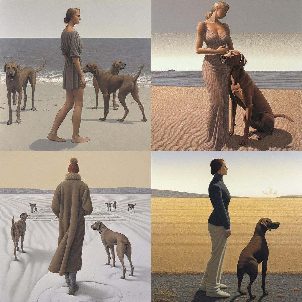 Alex Colville style, Midjourney V5, render 1 of 4