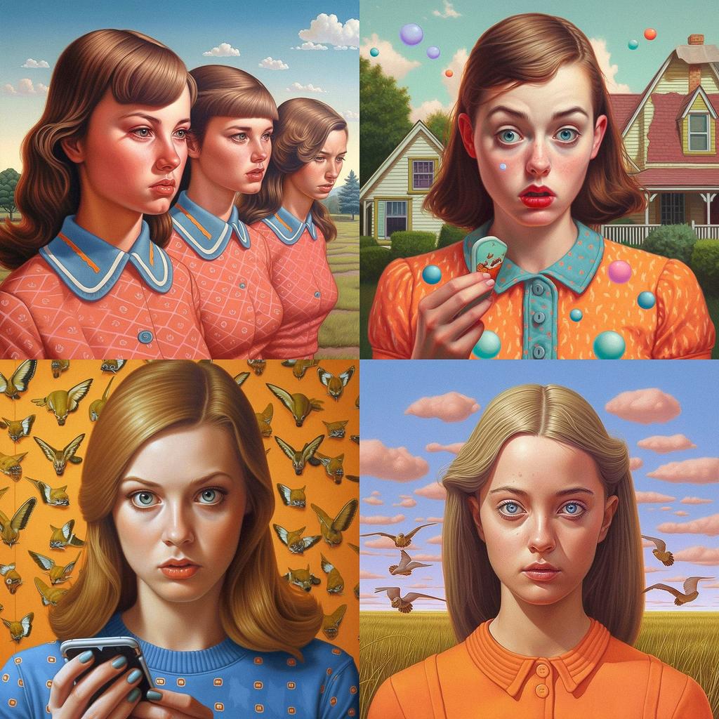 Alex Gross style, Midjourney V5, render 1 of 4