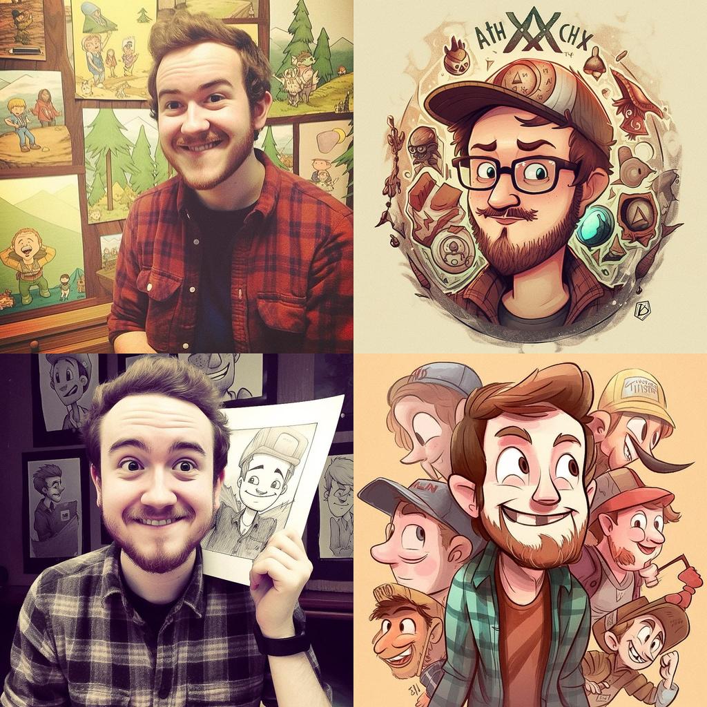 Alex Hirsch style, Midjourney V5, render 1 of 4