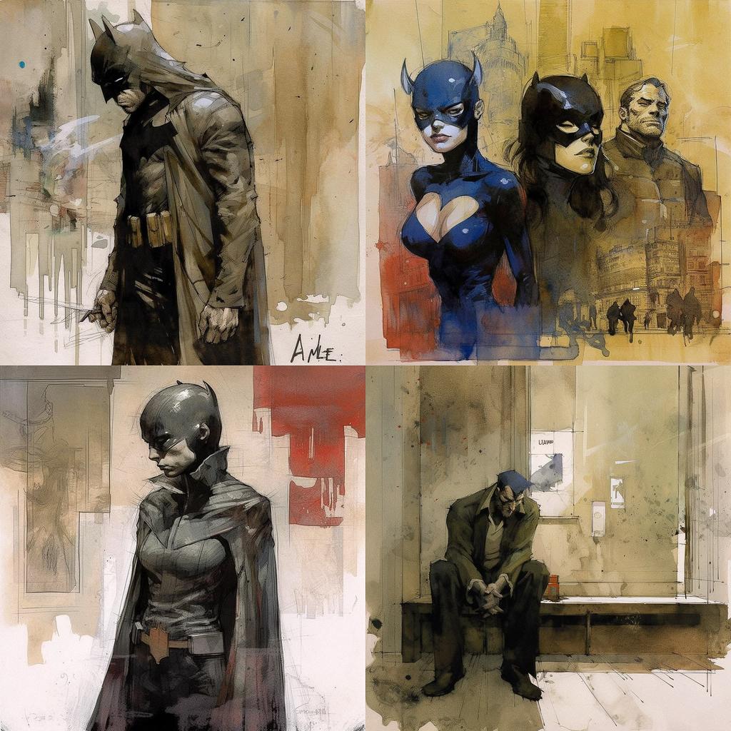 Alex Maleev style, Midjourney V5, render 1 of 4