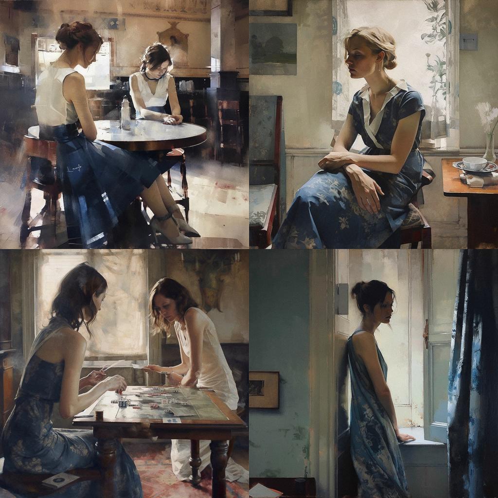 Alex Russell Flint style, Midjourney V5, render 1 of 4