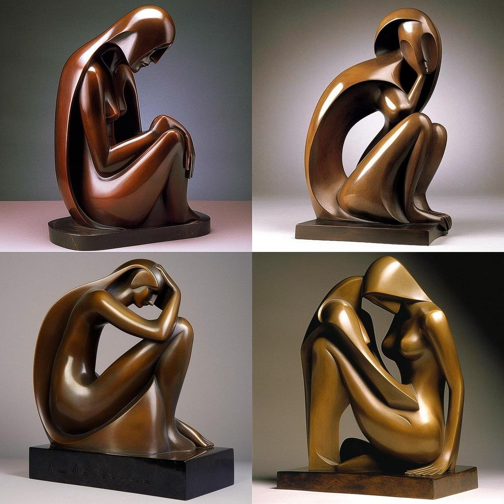 Alexander Archipenko style, Midjourney V5, render 1 of 4