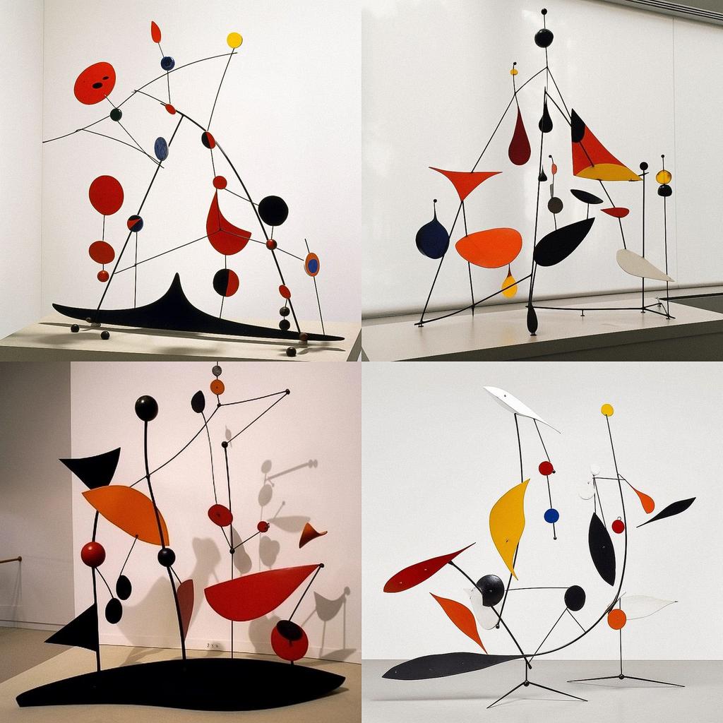 Alexander Calder style, Midjourney V5, render 1 of 4