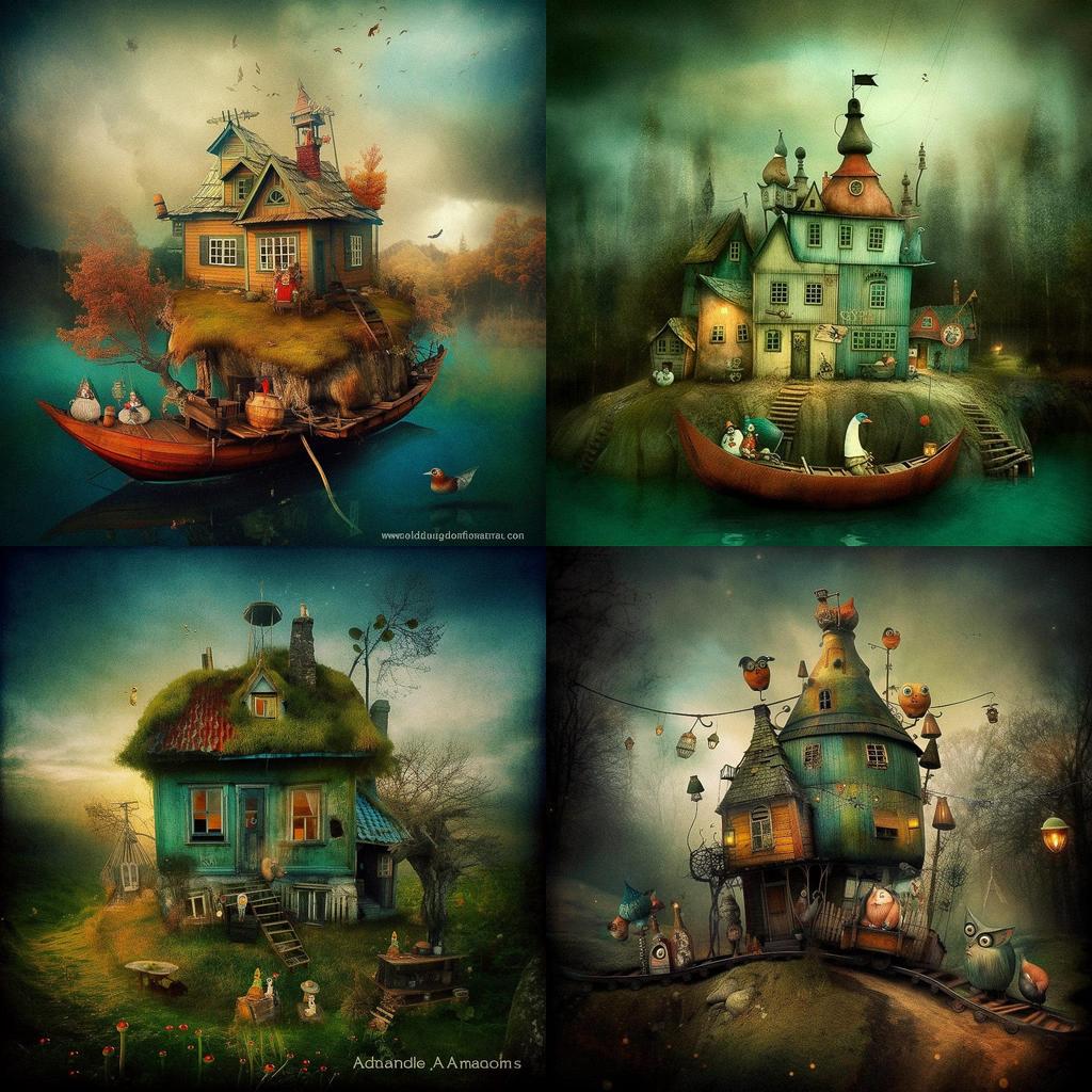 Alexander Jansson style, Midjourney V5, render 1 of 4