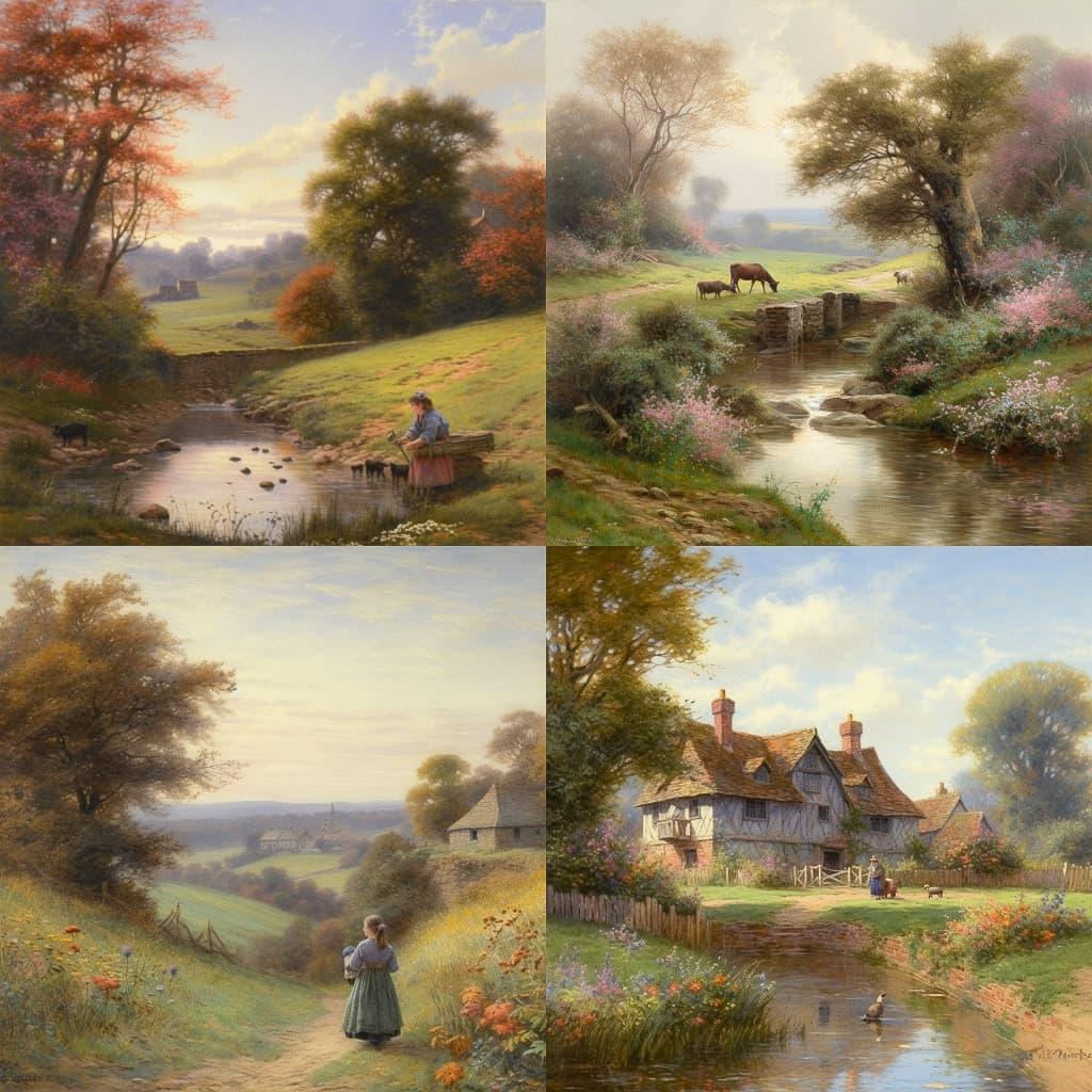 Alfred Augustus Glendening style, Midjourney V5, render 1 of 4