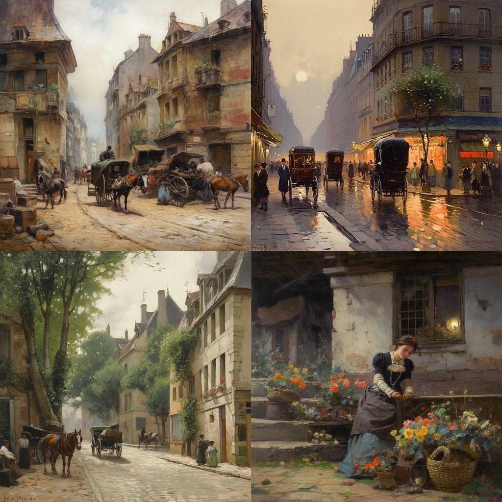 Alfred Dehodencq style, Midjourney V5, render 1 of 4