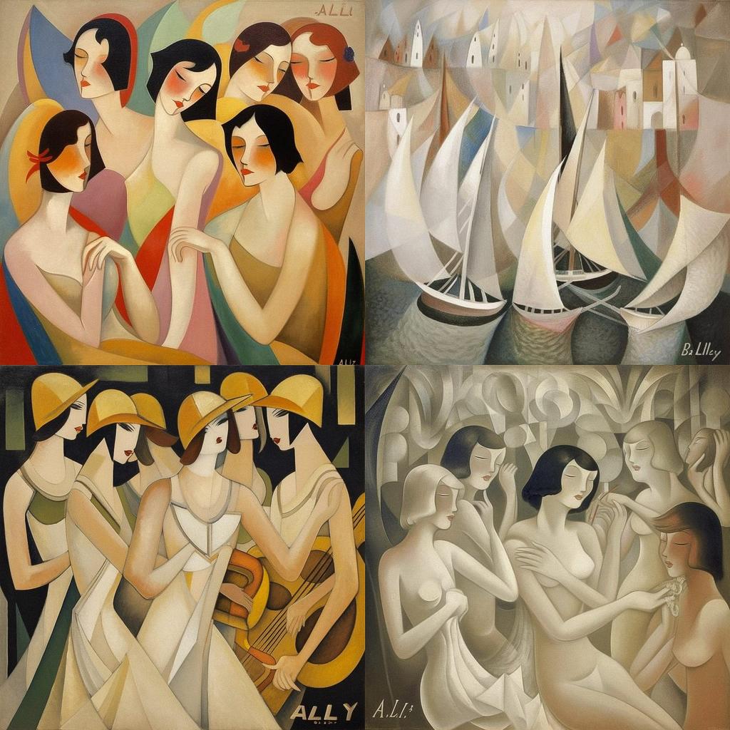 Alice Bailly style, Midjourney V5, render 1 of 4