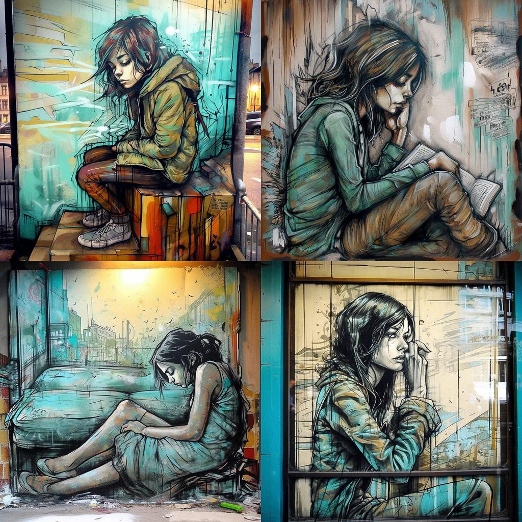 Alice Pasquini style, Midjourney V5, render 1 of 4