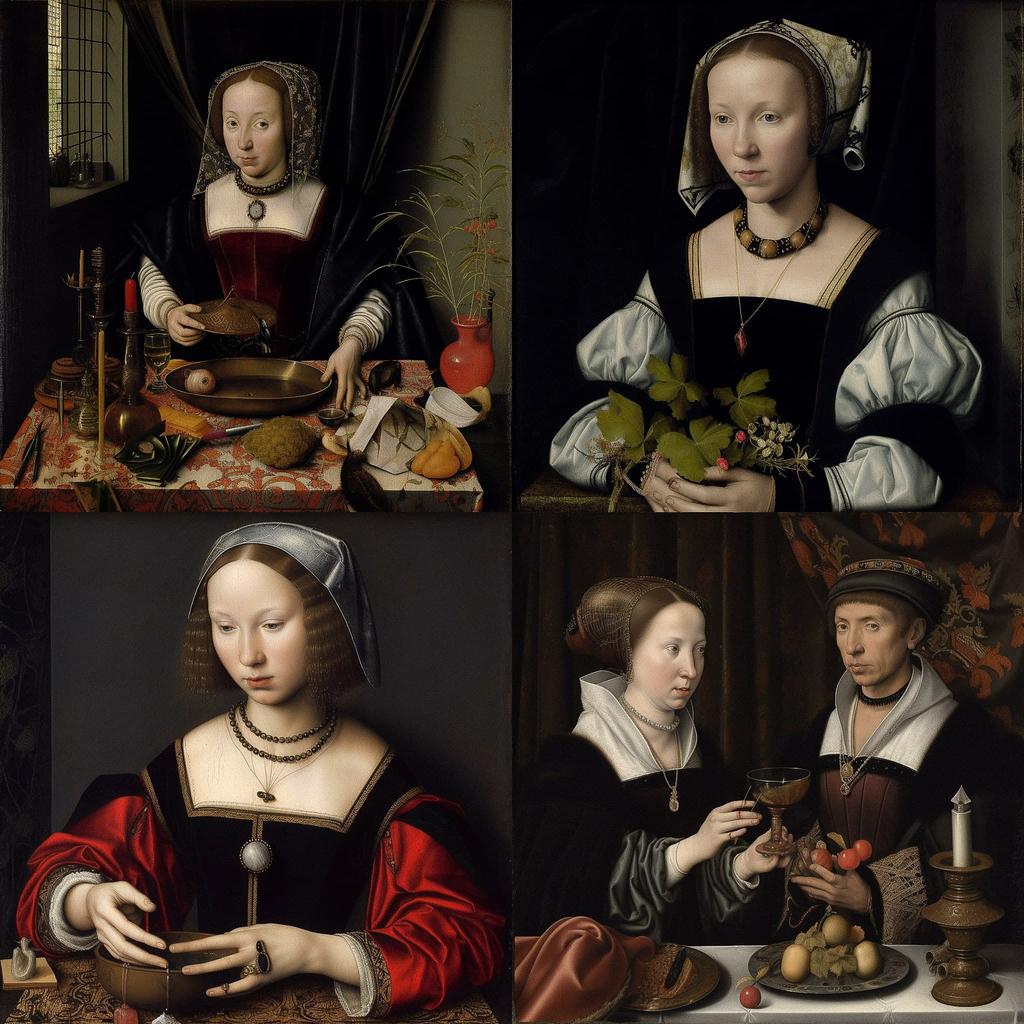 Ambrosius Benson style, Midjourney V5, render 1 of 4