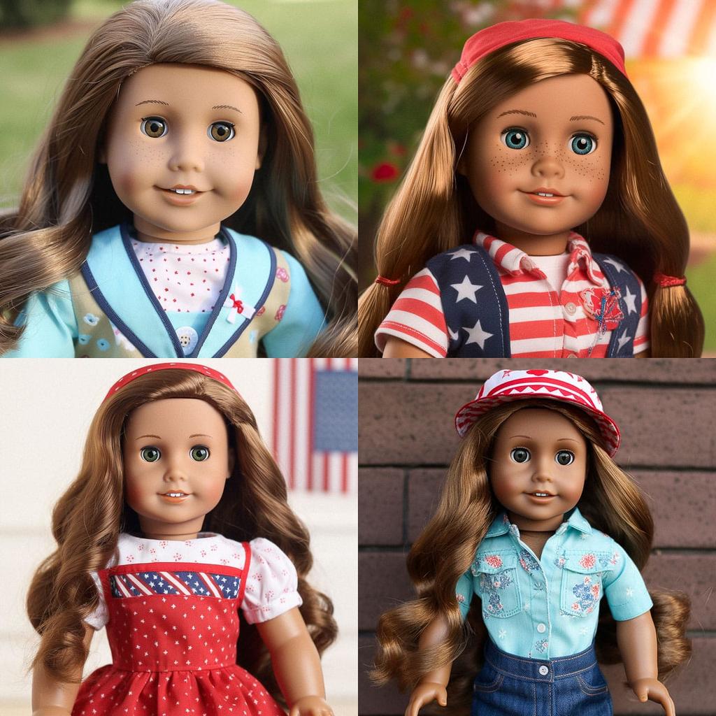 American Girl doll style, Midjourney V5, render 1 of 4