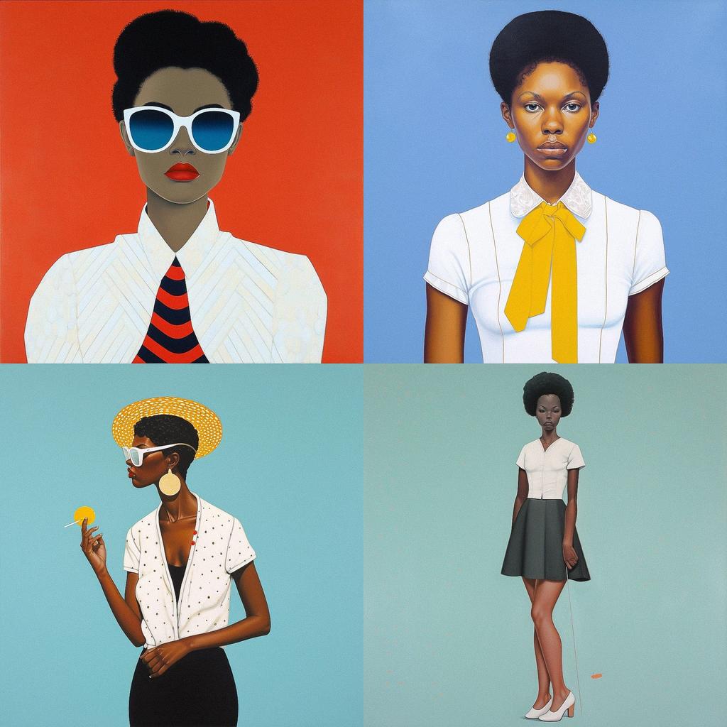 Amy Sherald style, Midjourney V5, render 1 of 4
