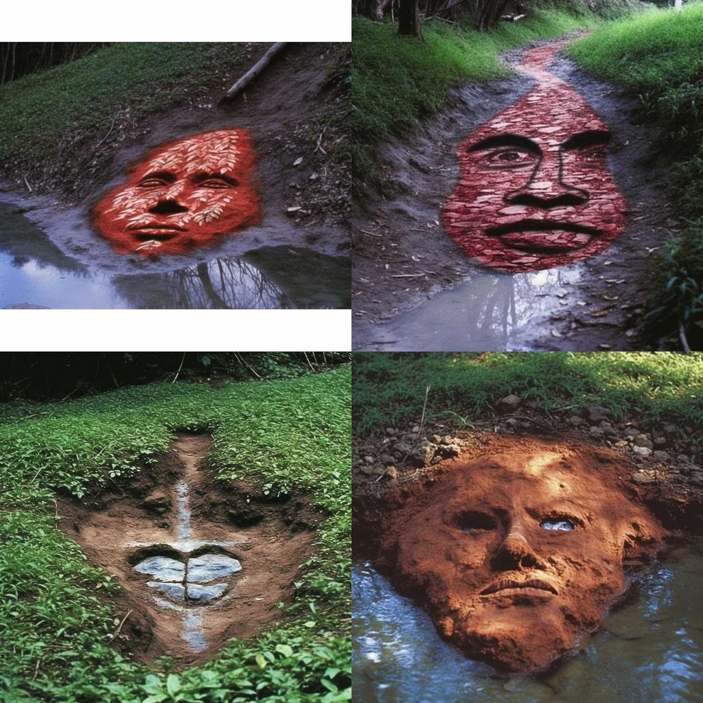 Ana Mendieta style, Midjourney V5, render 1 of 4