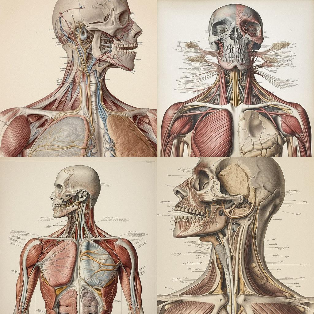 Anatomical illustration style, Midjourney V5, render 1 of 4