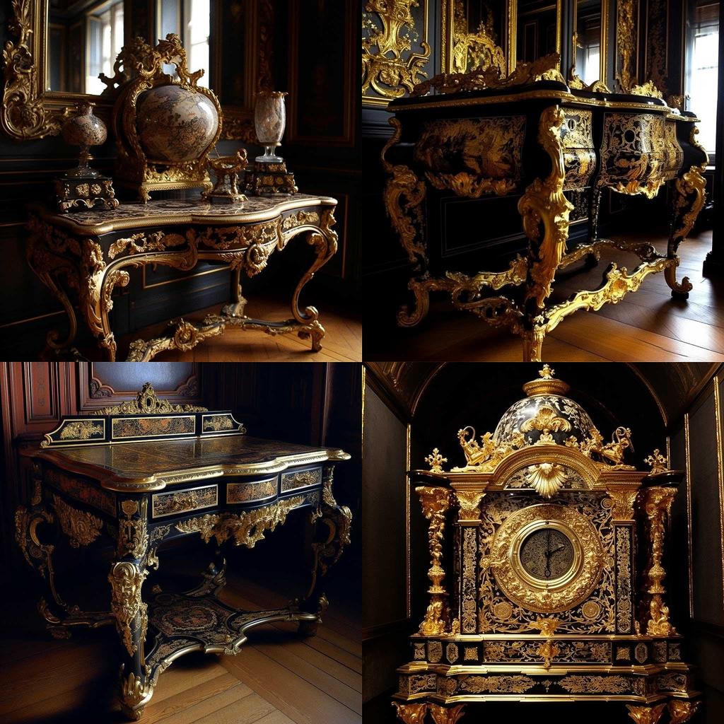 Andre-Charles Boulle style, Midjourney V5, render 1 of 4
