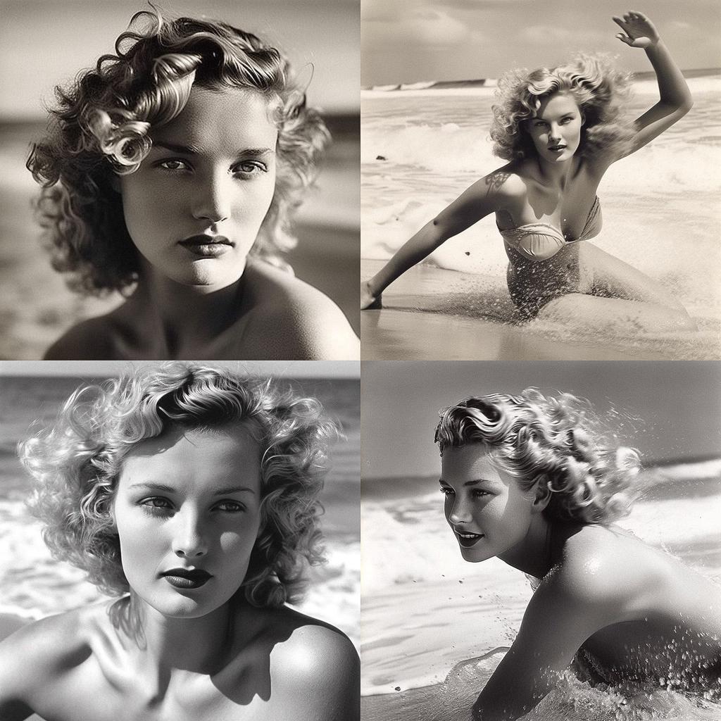 Andre de Dienes style, Midjourney V5, render 1 of 4