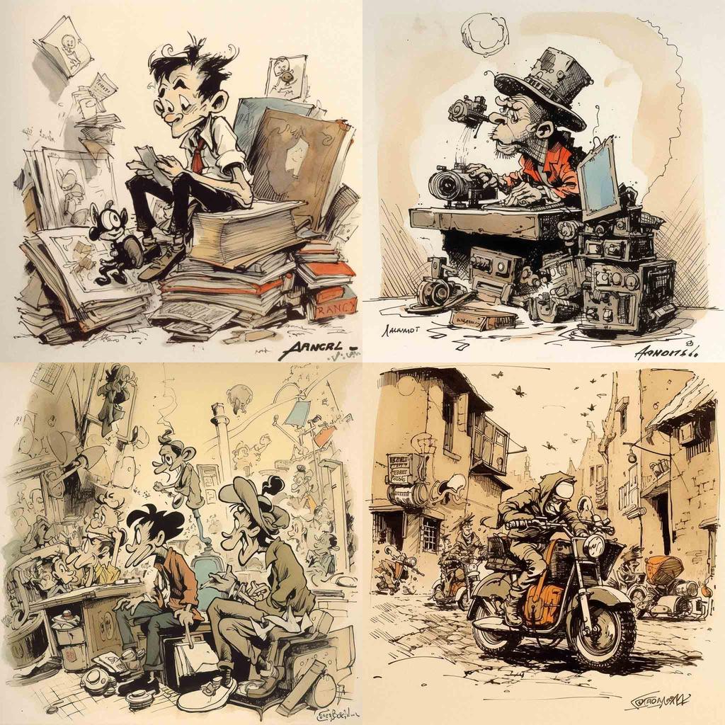 André Franquin style, Midjourney V5, render 1 of 4