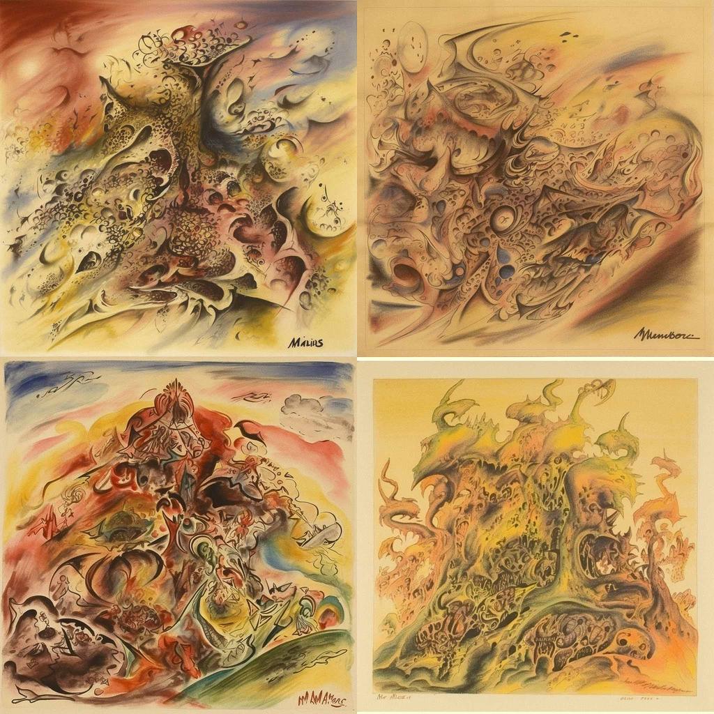 Andre Masson style, Midjourney V5, render 1 of 4