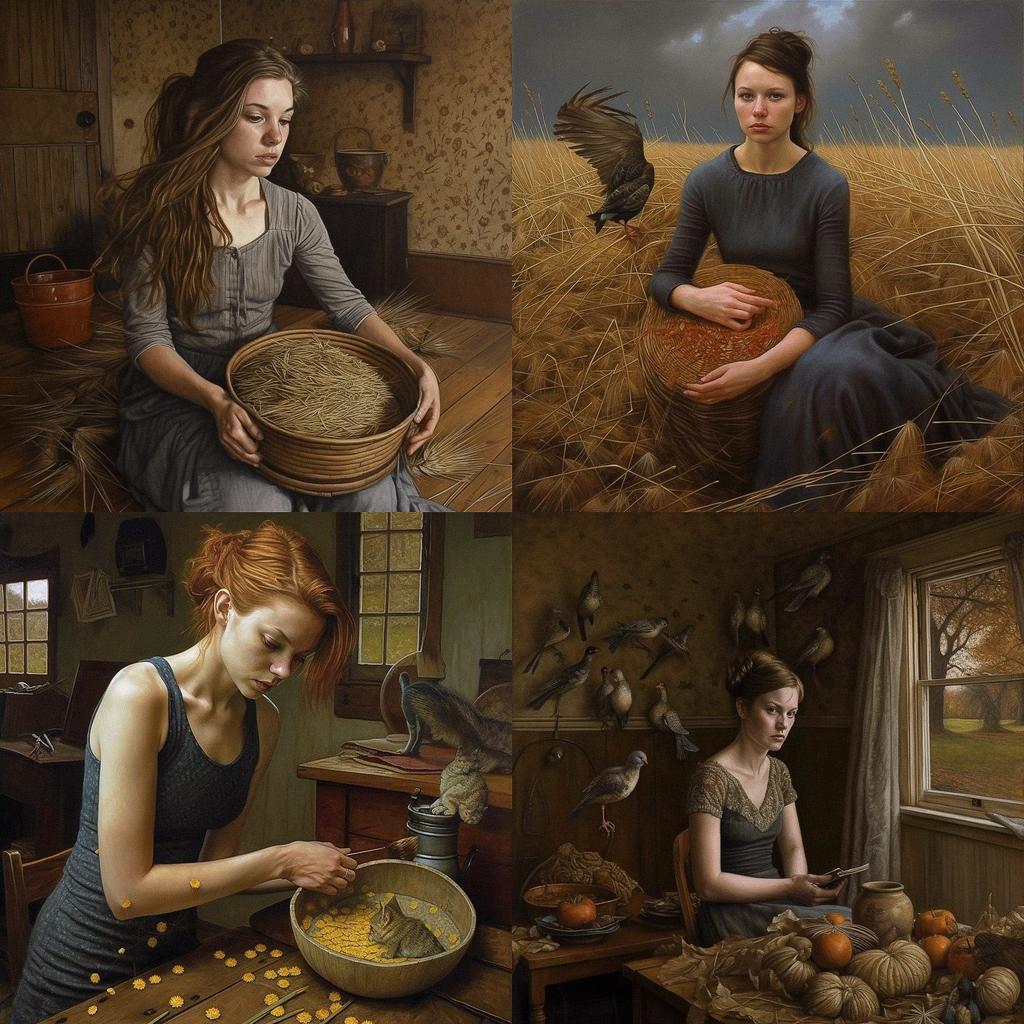 Andrea Kowch style, Midjourney V5, render 1 of 4