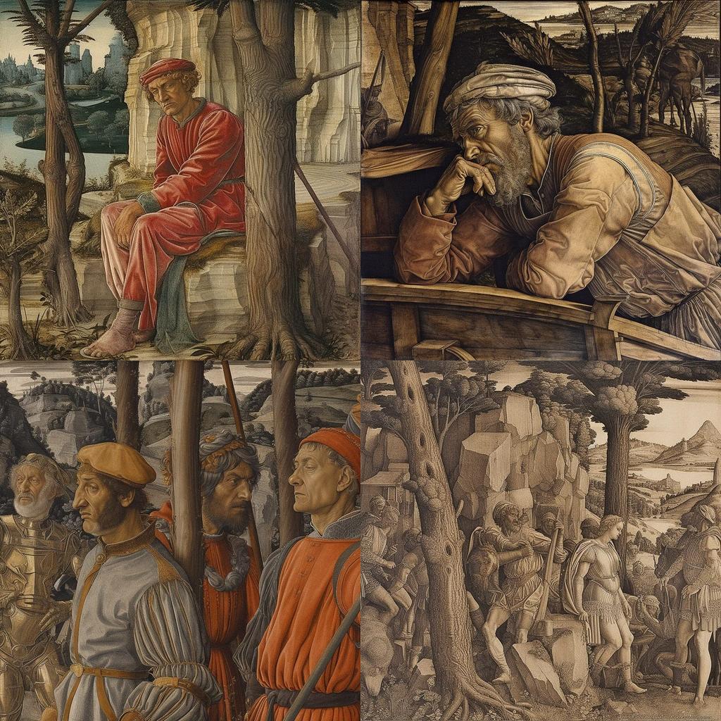 Andrea Mantegna style, Midjourney V5, render 1 of 4