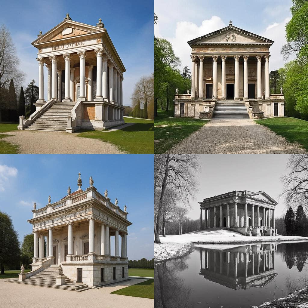 Andrea Palladio style, Midjourney V5, render 1 of 4