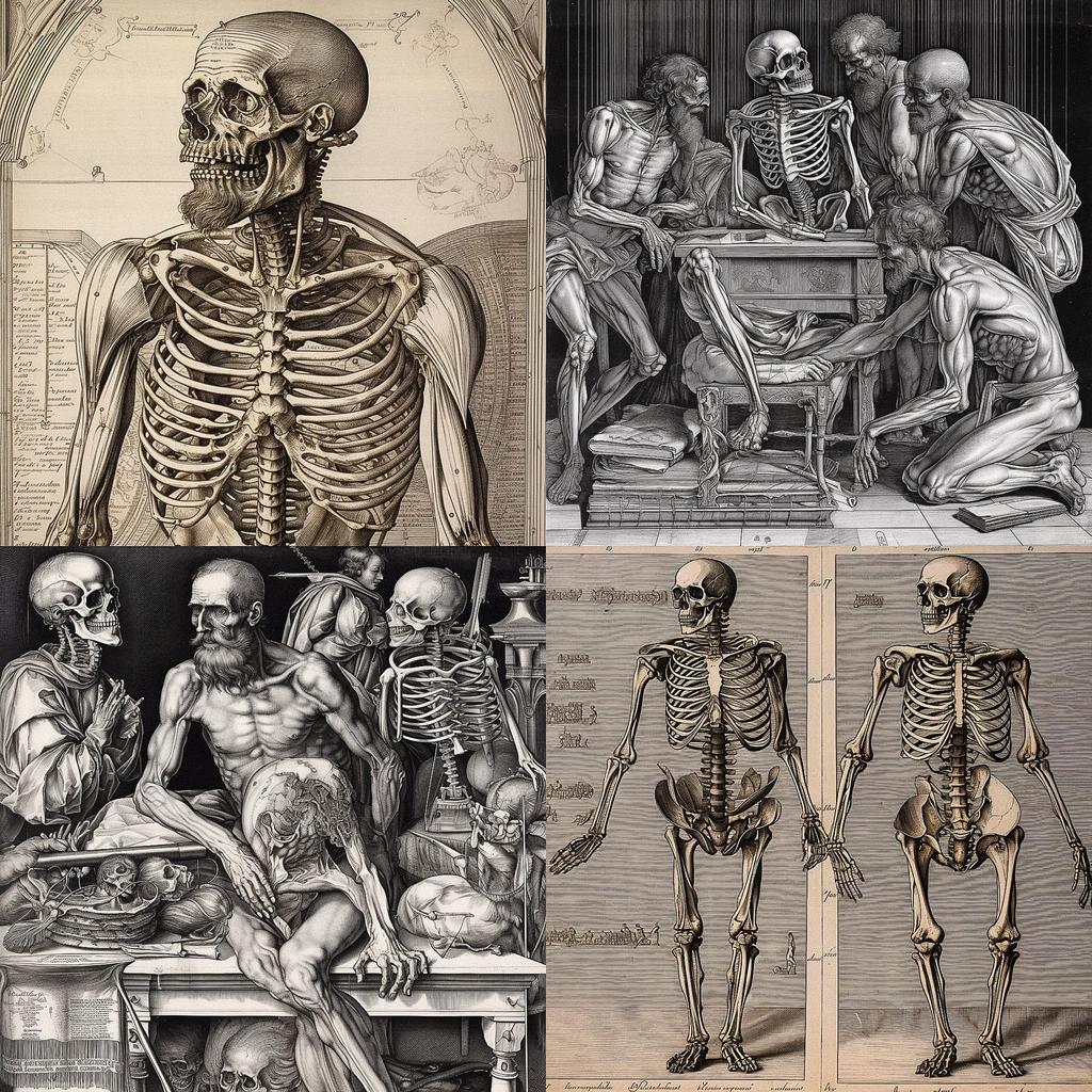 Andreas Vesalius style, Midjourney V5, render 1 of 4
