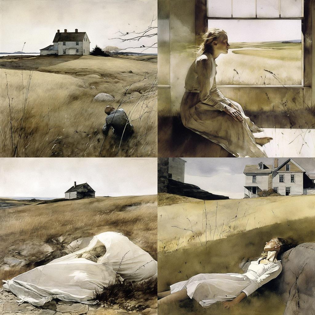 Andrew Wyeth style, Midjourney V5, render 1 of 4