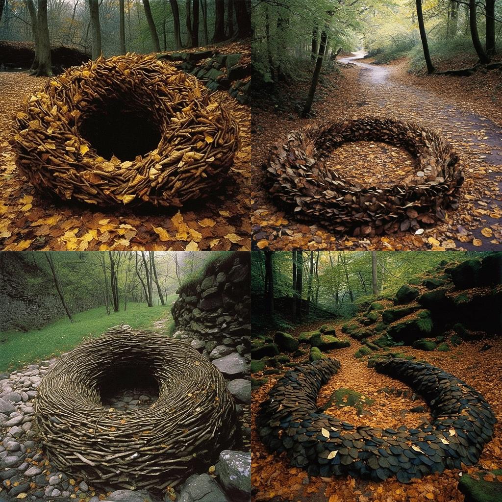 Andy Goldsworthy style, Midjourney V5, render 1 of 4