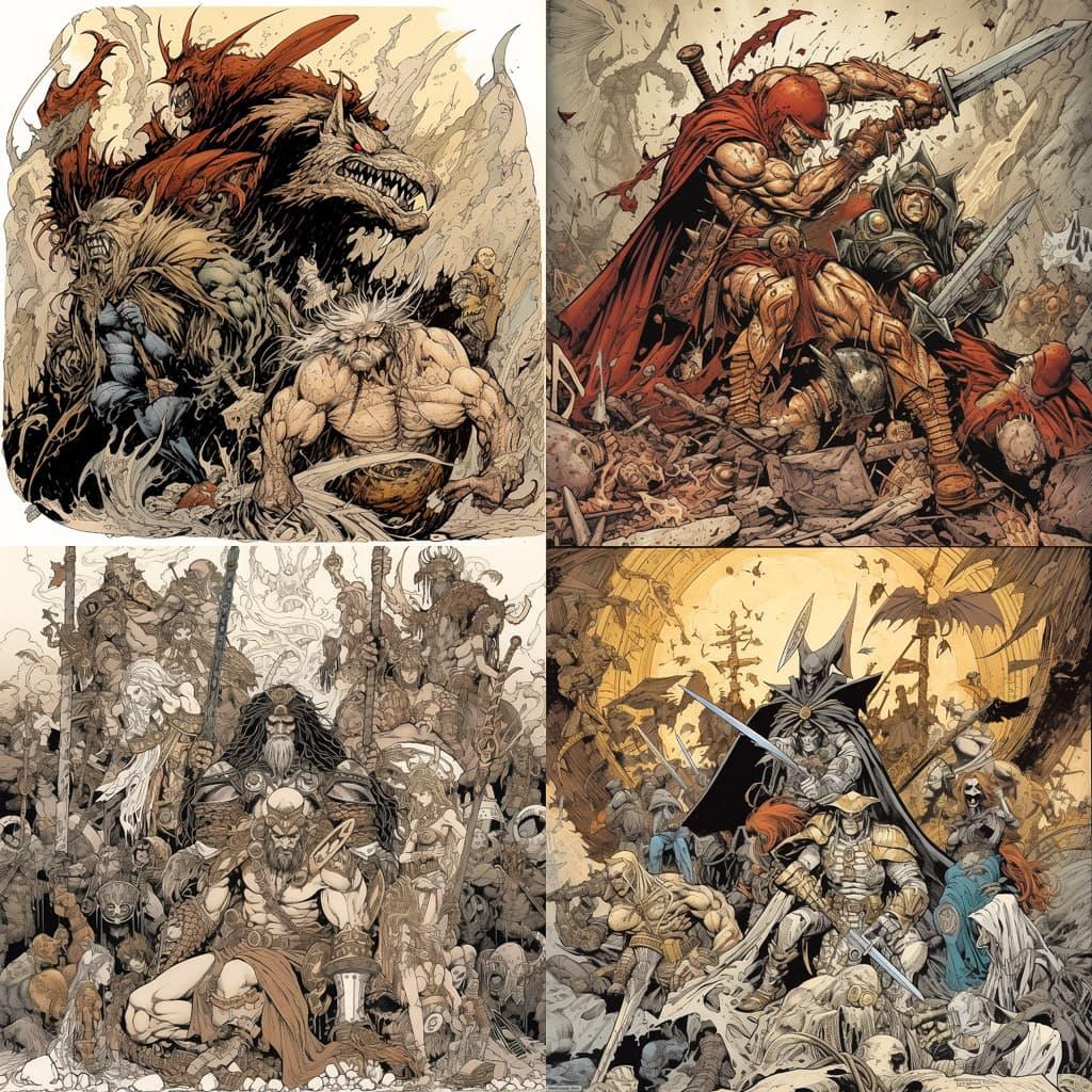 Andy Kubert style, Midjourney V5, render 1 of 4