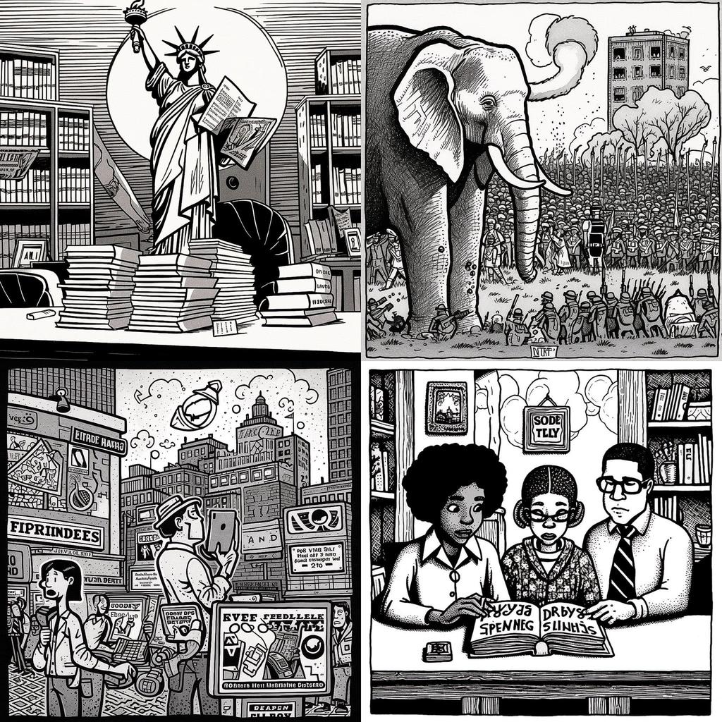 Andy Singer style, Midjourney V5, render 1 of 4
